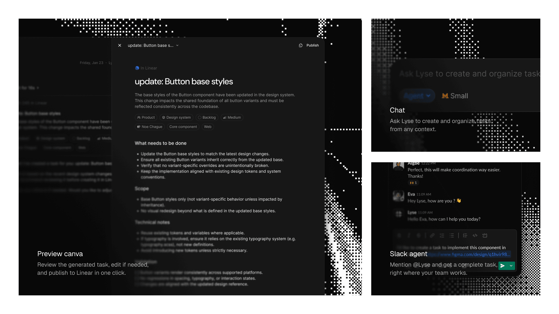 Lyse product — structured result of design system iteration